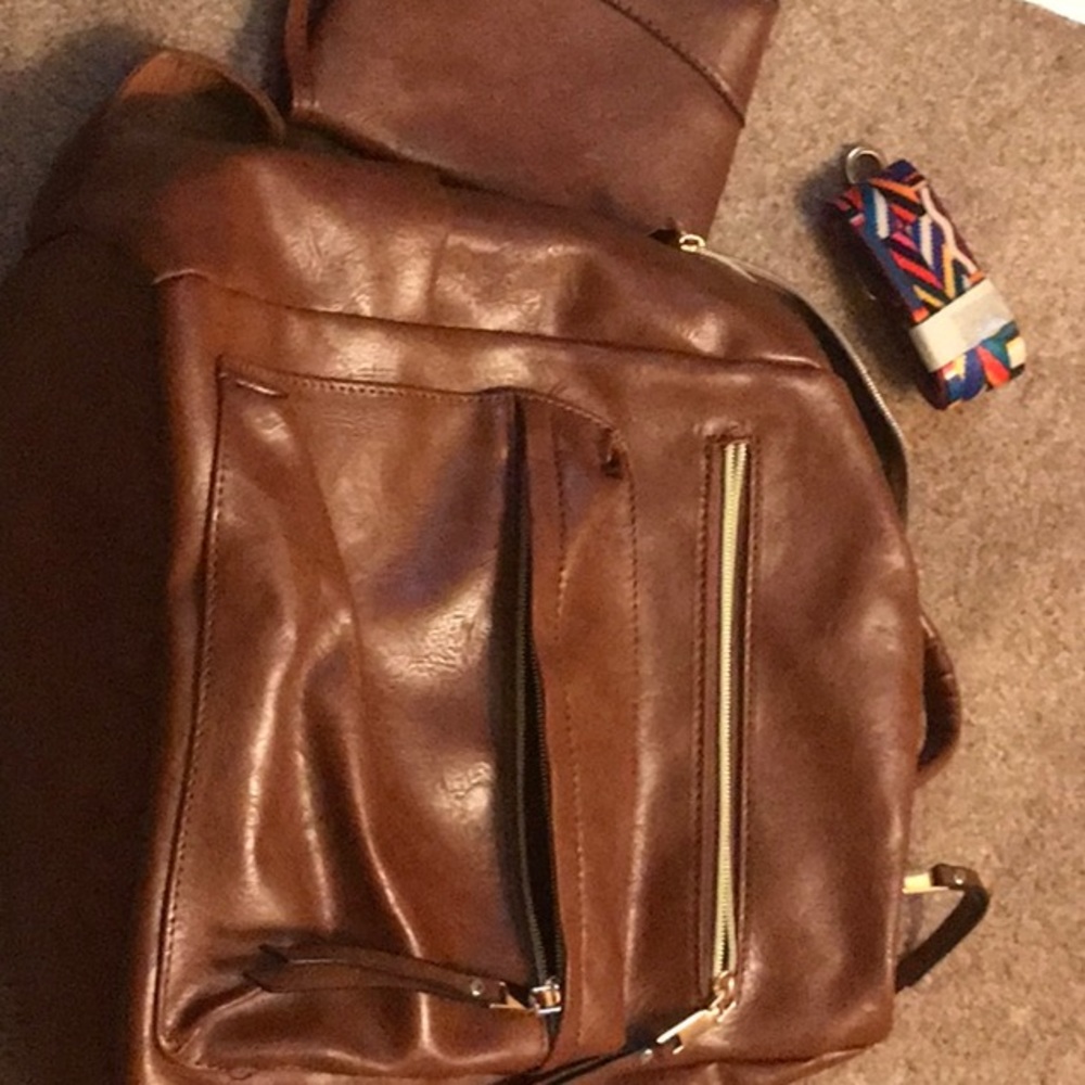 Leather backpack